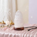 Lámpara de Selenita Natural con LED Multicolor y USB