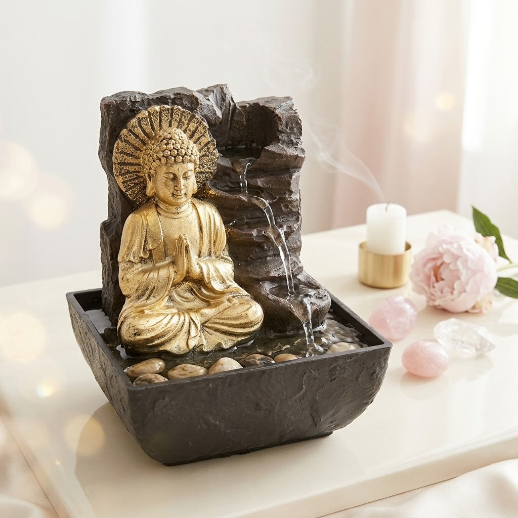 Fuente de Agua Zen "Serenity" – Con Luz, Cascada y Esencia Espiritual