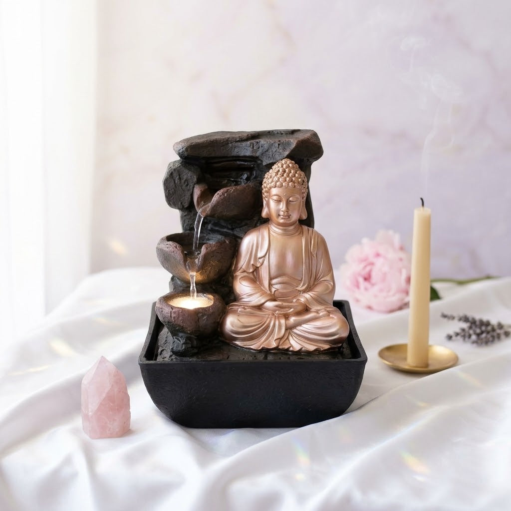 Fuente de Agua Zen "Serenity" – Con Luz, Cascada y Esencia Espiritual