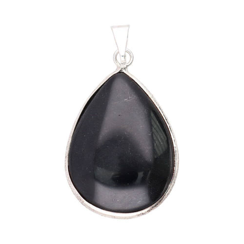 Colgante de Obsidiana bañado en Plata