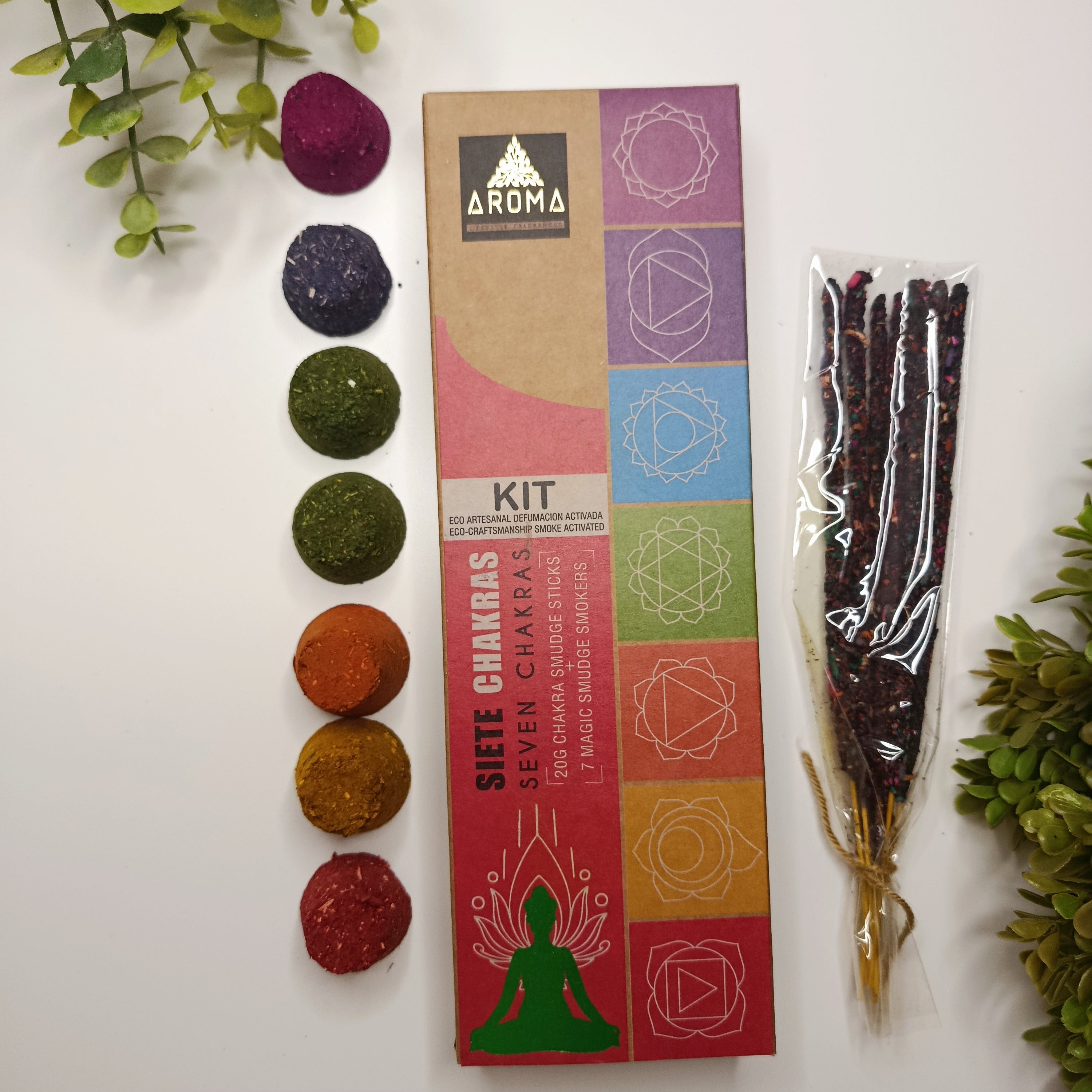 Kit Siete Chakras (Incienso + bombitas) - Aroma