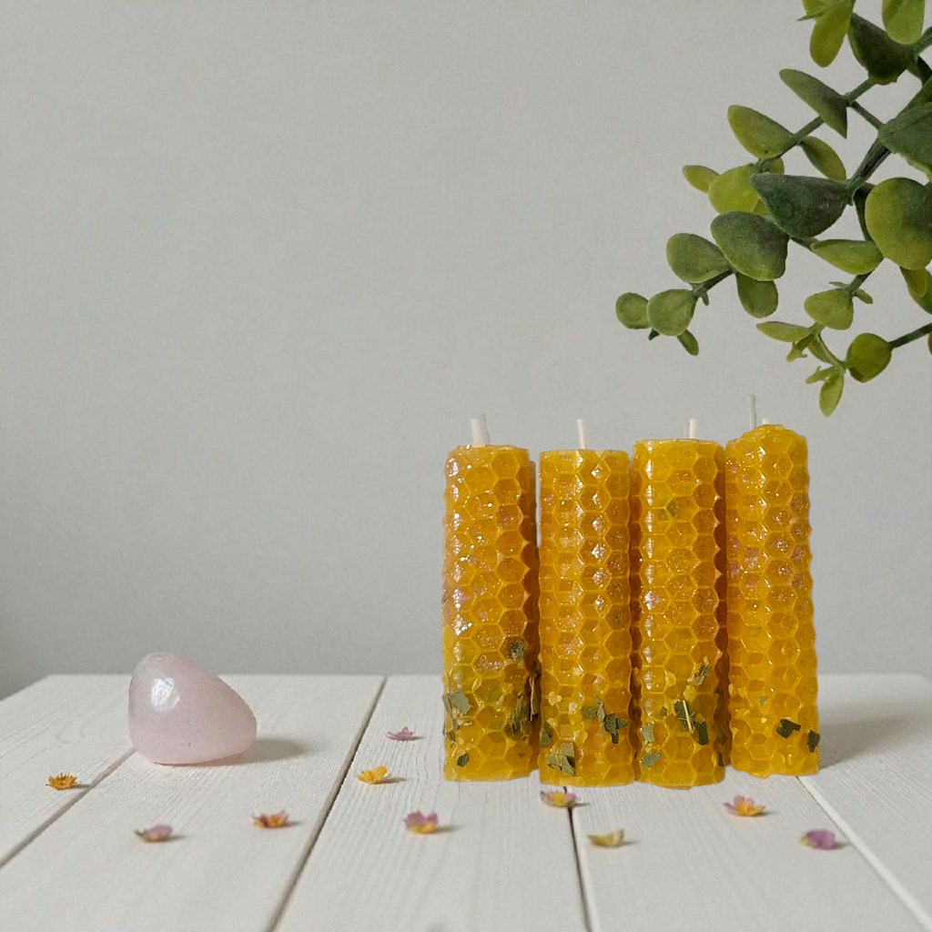 Mini velas de miel ritualizadas - Atrae abundancia y prosperidad
