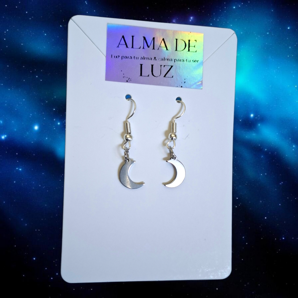 Pendientes Luna Plateados