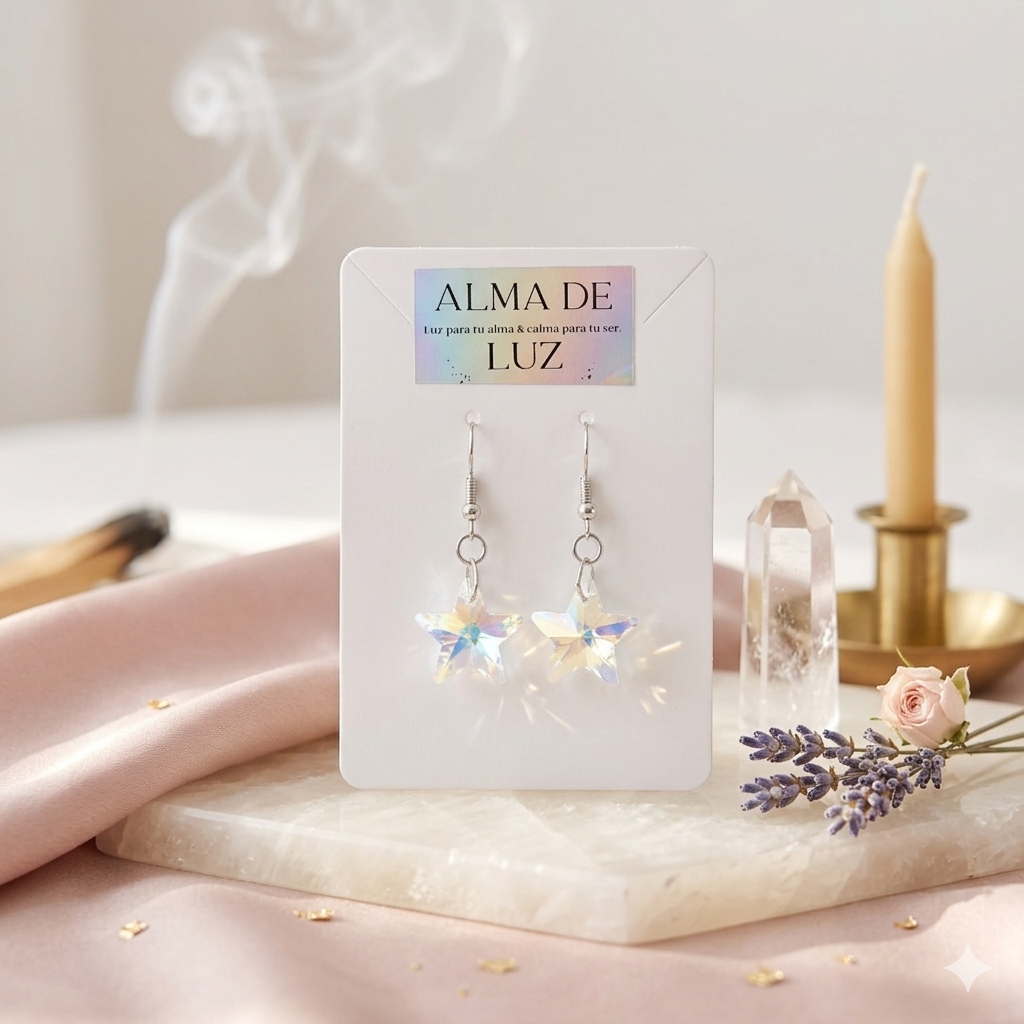 Pendientes estrellas iridiscentes