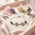 Pulsera Nudo de Bruja, Tetragramatón y Amatista