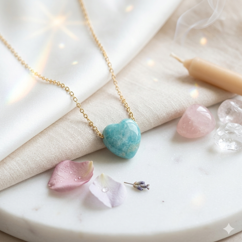Collar Corazón de Amazonita